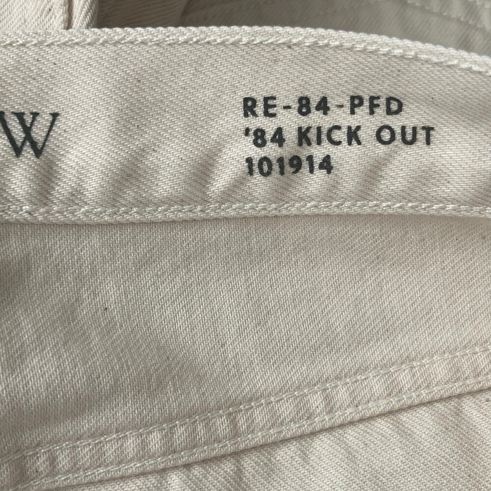J. Crew Kickout Jeans Size 27 '84 Relaxed Ecru Wash 100% Cotton Raw Hem CH686 - Picture 9 of 16